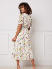 M&Co Natural Mesh Wrap Dress - Image 3 of 5