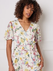 M&Co Natural Mesh Wrap Dress - Image 4 of 5