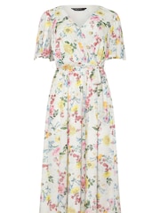 M&Co Natural Mesh Wrap Dress - Image 5 of 5