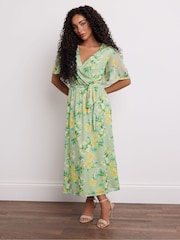 M&Co Petite Mesh Wrap Dress - Bild 1 von 5