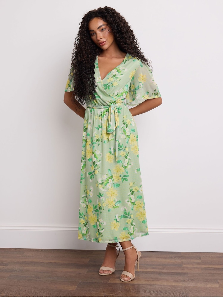 M&Co Petite Mesh Wrap Dress - Bild 1 von 5