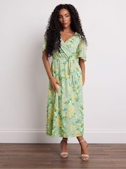 M&Co Petite Mesh Wrap Dress - Bild 2 von 5