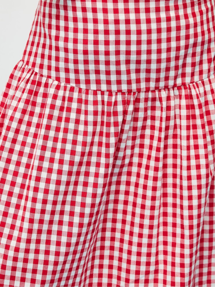 PixieGirl Petite Red Gingham Check Maxi Skirt - Image 6 of 6