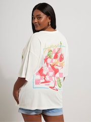 Rosa - Yours Curve Oversized Boxy 100% Cotton T-Shirt - Imagen 3 de 7