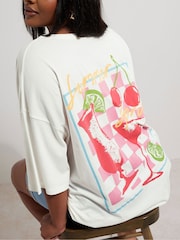 Rosa - Yours Curve Oversized Boxy 100% Cotton T-Shirt - Imagen 4 de 7