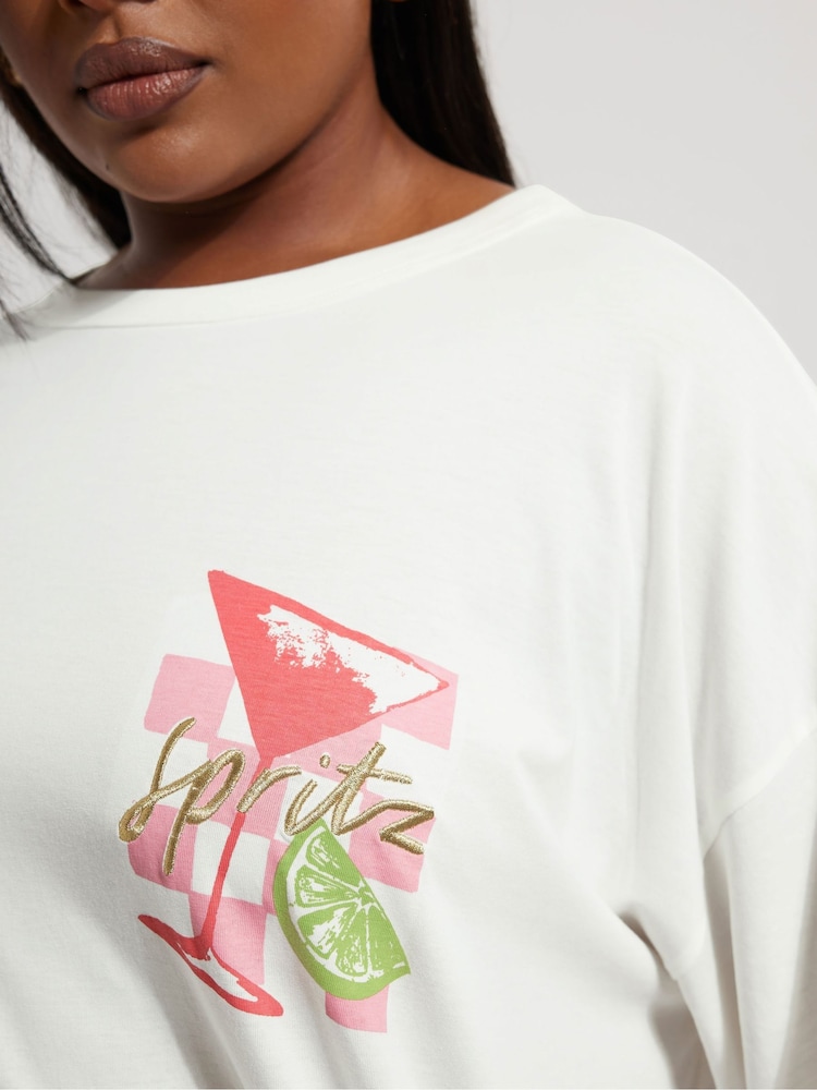 Yours Curve Pink Oversized Boxy 100% Cotton T-Shirt - Image 5 of 7
