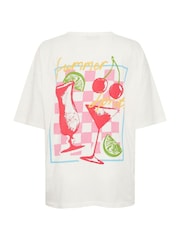 Rosa - Yours Curve Oversized Boxy 100% Cotton T-Shirt - Imagen 7 de 7