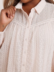 Yours Curve Pink Embroidered Blouse - Image 4 of 5