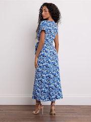 M&Co Blue Petite Side Twist Dress - Image 3 of 6
