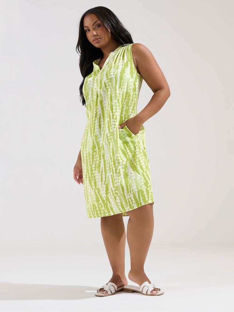 Yours Curve Green Notch Neck Sleeveless Dress - Image 2 of 5