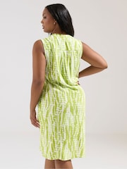Yours Curve Green Notch Neck Sleeveless Dress - Image 3 of 5