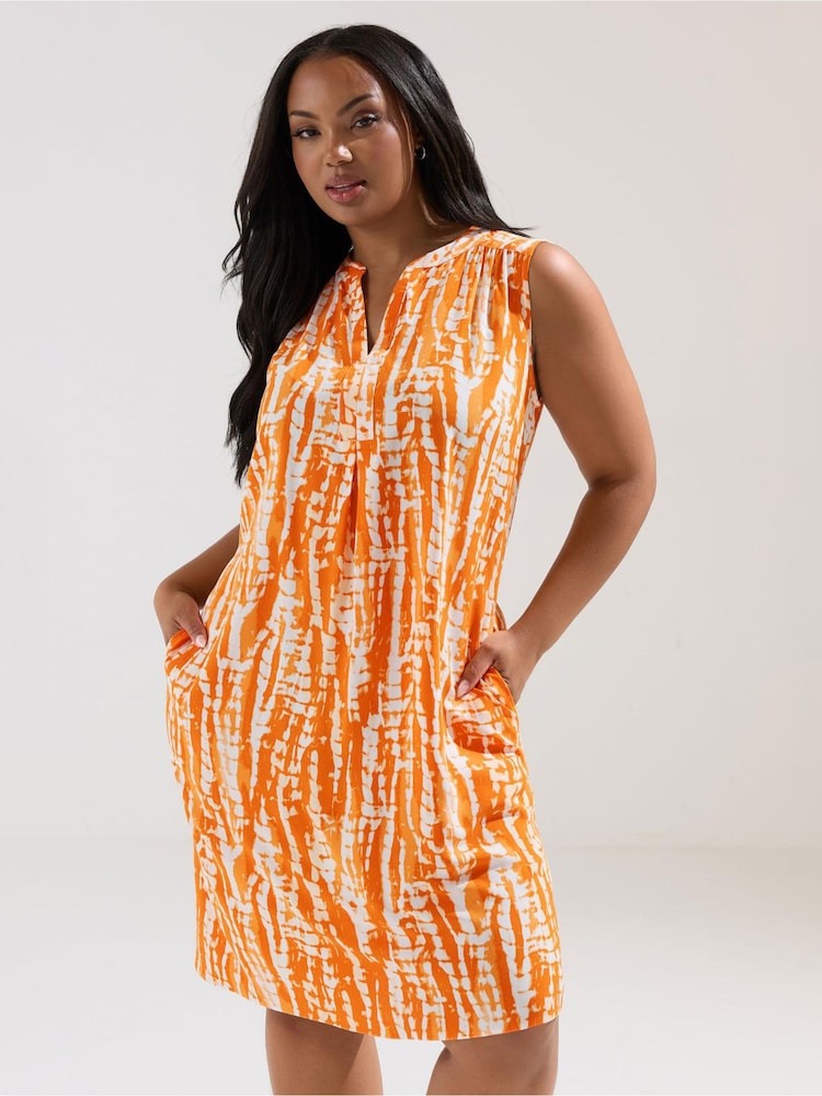 Yours Curve Yellow Notch Neck Sleeveless Dress - Image 1 of 5 Yours Curve Yellow Notch Neck Sleeveless Dress - Image 1 of 5