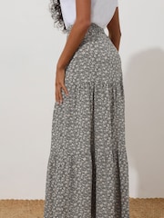 M&Co Black Petite Tiered Maxi Skirt - Image 2 of 5