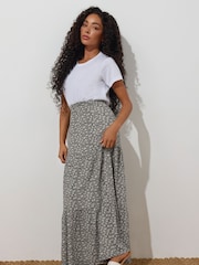 M&Co Black Petite Tiered Maxi Skirt - Image 3 of 5