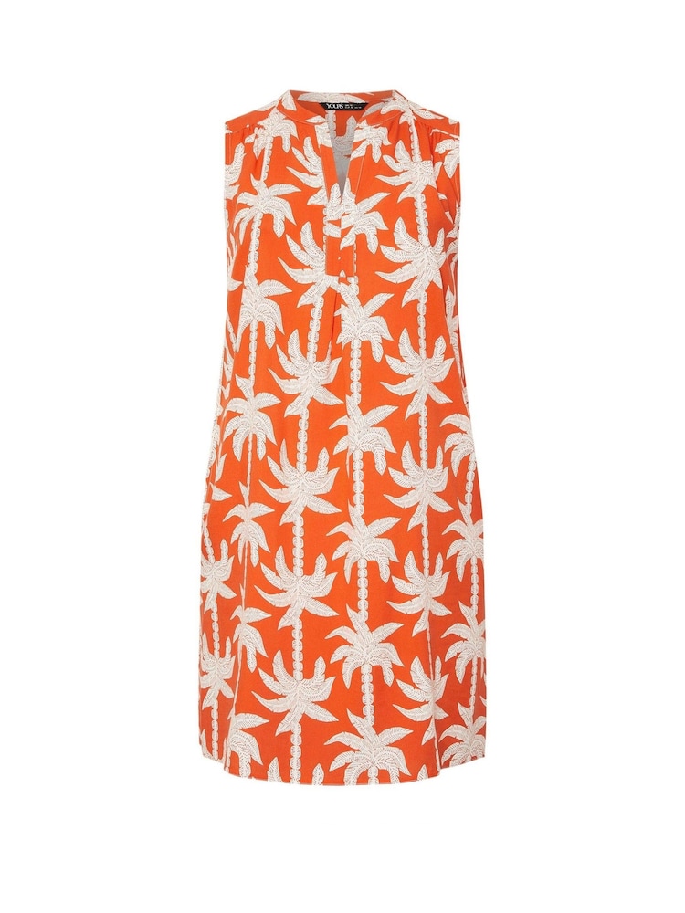 Yours Curve Orange Notch Neck Sleeveless Dress - Image 5 of 5