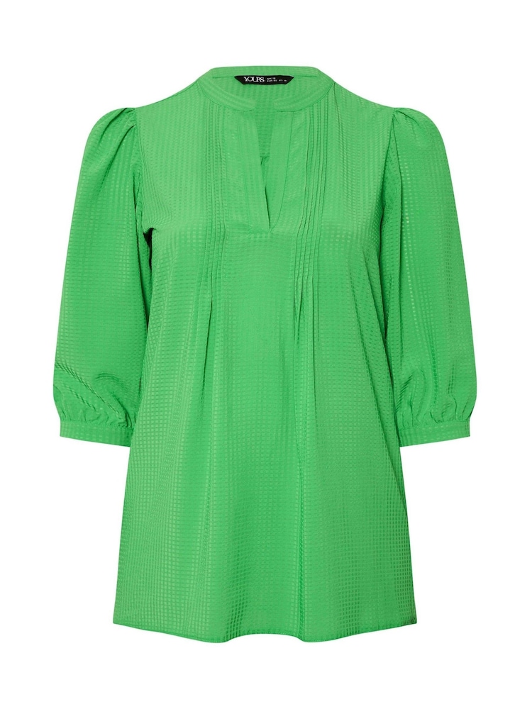 Yours Curve Green Button Detail Blouse - Image 5 of 5