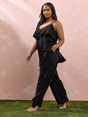 Yours Curve Black Frilled Cami - Image 2 of 8