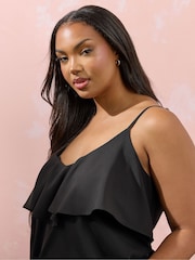 Yours Curve Black Frilled Cami - Image 4 of 8