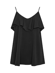 Yours Curve Black Frilled Cami - Image 8 of 8