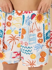 PixieGirl Petite Blue Postcard Print 100% Cotton Shorts - Image 5 of 6