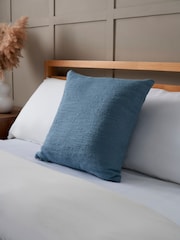BHS Blue Textured Slub Cushion - Image 1 of 5