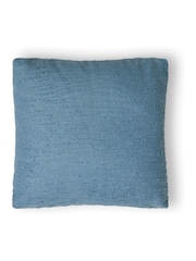 BHS Blue Textured Slub Cushion - Image 3 of 5
