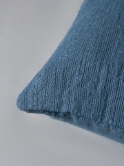 BHS Blue Textured Slub Cushion - Image 4 of 5