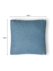 BHS Blue Textured Slub Cushion - Image 5 of 5