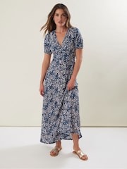 Long Tall Sally Blue Wrap Maxi Dress - Image 2 of 6