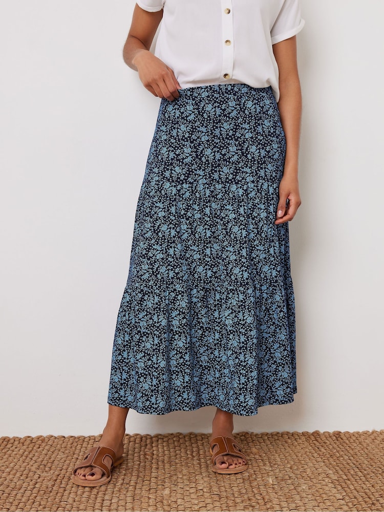M&Co Blue Tiered Maxi Skirt - Image 1 of 4