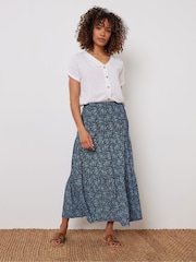M&Co Blue Tiered Maxi Skirt - Image 2 of 4