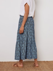 M&Co Blue Tiered Maxi Skirt - Image 3 of 4