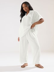 Yours Curve White V-Neck Trousers - Image 2 of 5