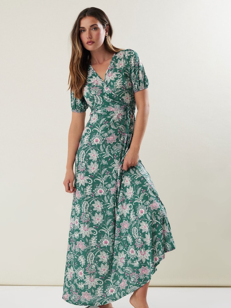 Long Tall Sally Green Wrap Maxi Dress - Image 1 of 6