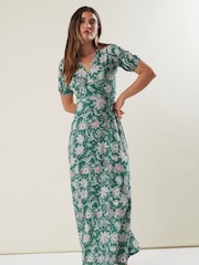 Long Tall Sally Green Wrap Maxi Dress - Image 2 of 6