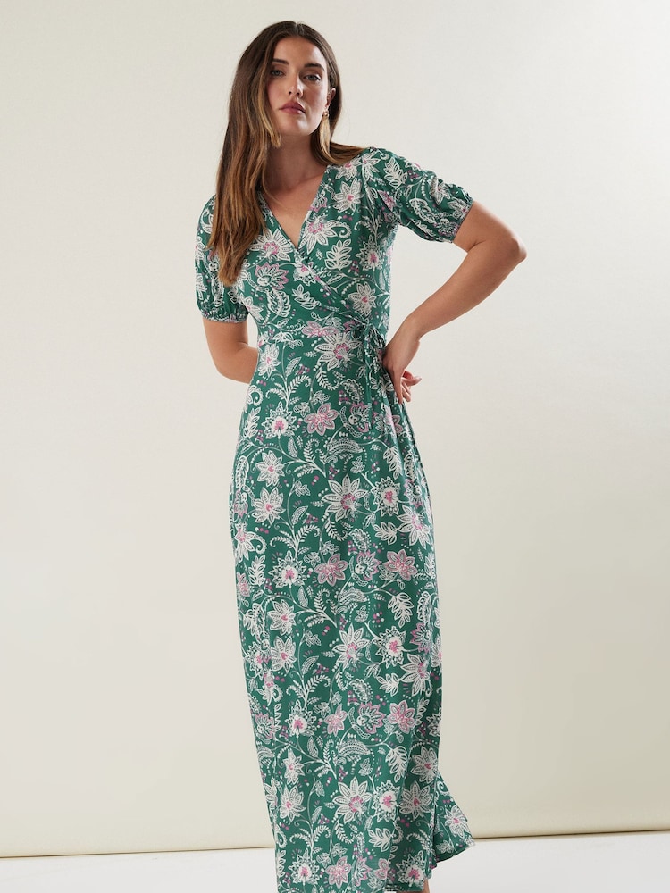 Long Tall Sally Green Wrap Maxi Dress - Image 2 of 6
