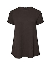 Yours Curve Brown Textured Swing Top - Image 6 of 6