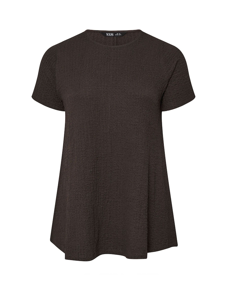 Yours Curve Brown Textured Swing Top - Image 6 of 6