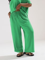 Yours Curve Green V-Neck Trousers - Image 1 of 5