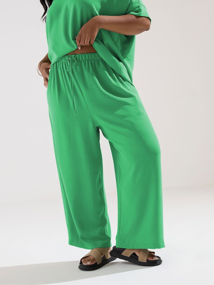 Yours Curve Green V-Neck Trousers - Image 1 of 5