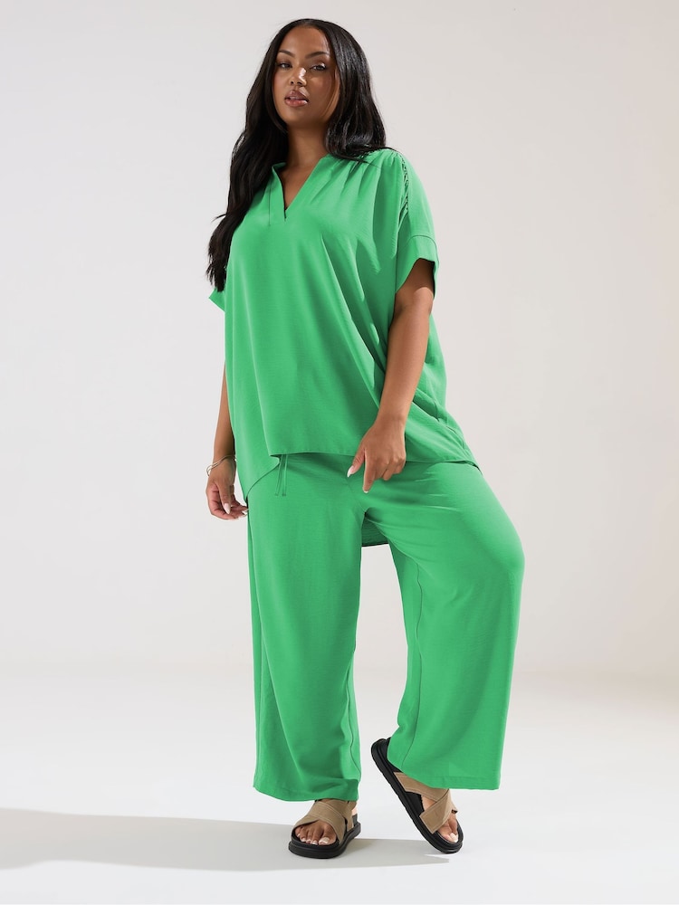 Yours Curve Green V-Neck Trousers - Image 2 of 5