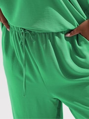 Yours Curve Green V-Neck Trousers - Image 4 of 5