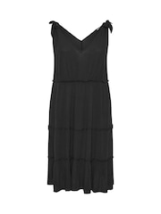 Yours Curve Black Tiered Throw On Dress - Image 5 of 5