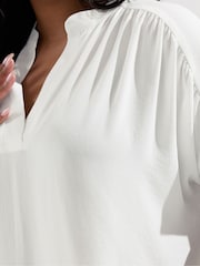 Yours Curve White V-Neck Co-Ord Top - Image 4 of 5