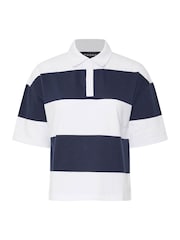 PixieGirl Petite Blue Short Sleeve Stripe Rugby 100% Cotton Shirt - Image 5 of 5