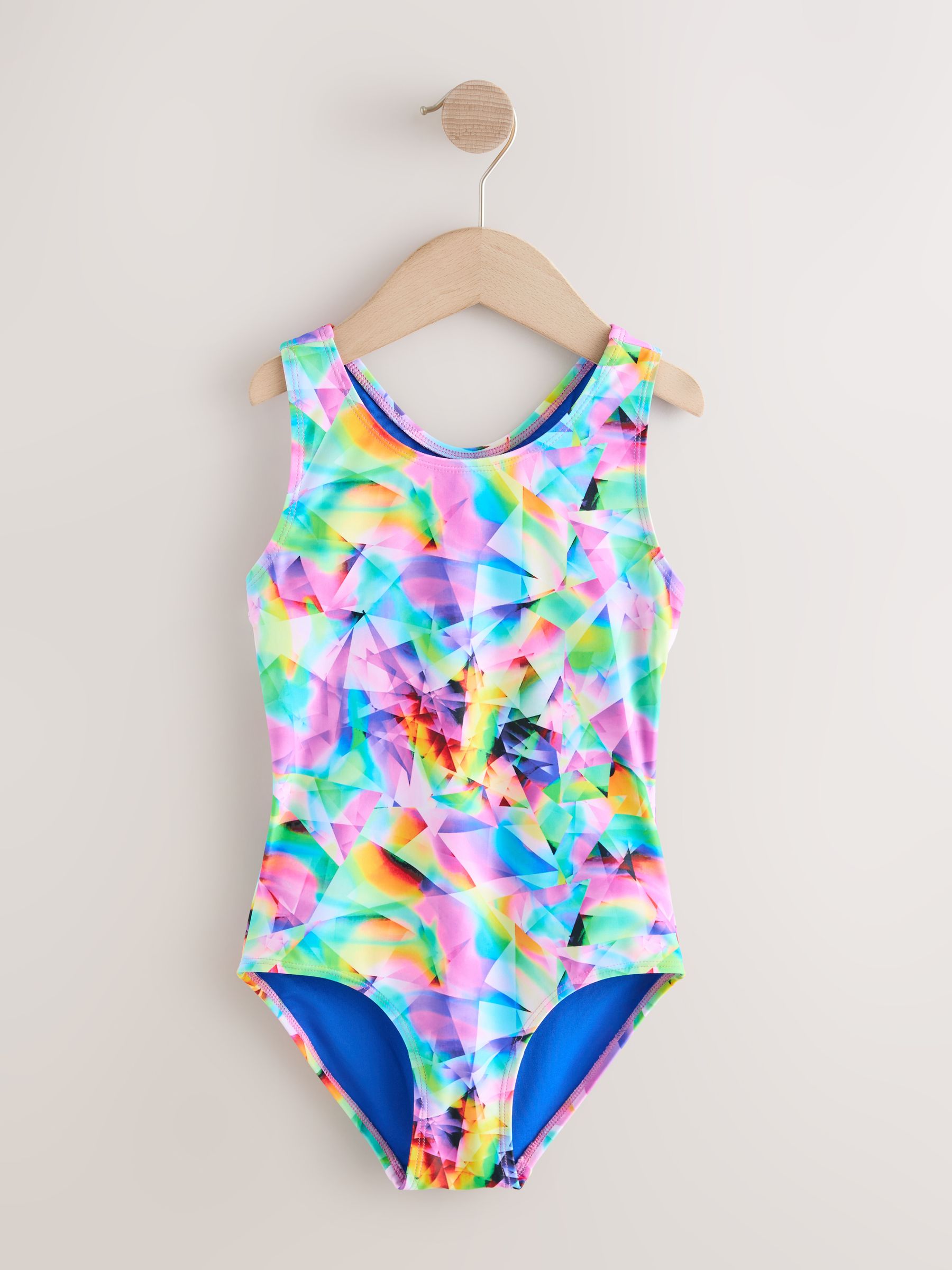 Buy Multi Abstract Sports Open Back Swimsuit (3-16yrs) from Next USA