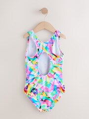 Multi Abstract Sports Open Back Swimsuit (3-16yrs) - Image 5 of 7