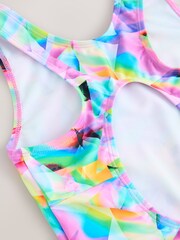 Multi Abstract Sports Open Back Swimsuit (3-16yrs) - Image 6 of 7