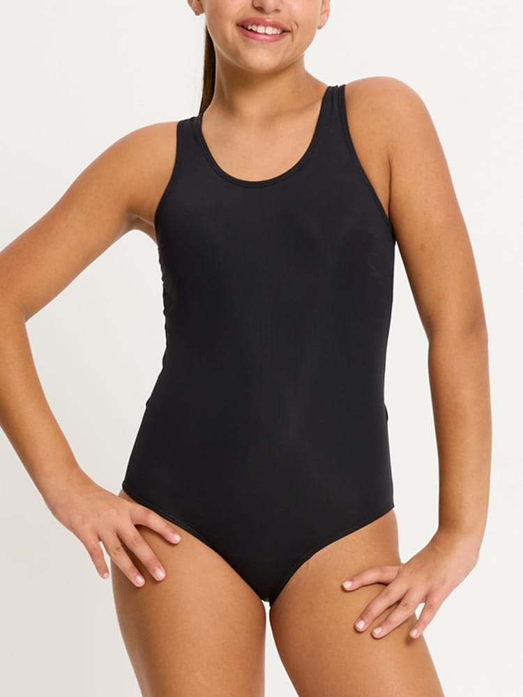 ModiBodi Black Teen Racerback One Piece Light Moderate Swimwear - Image 1 of 5