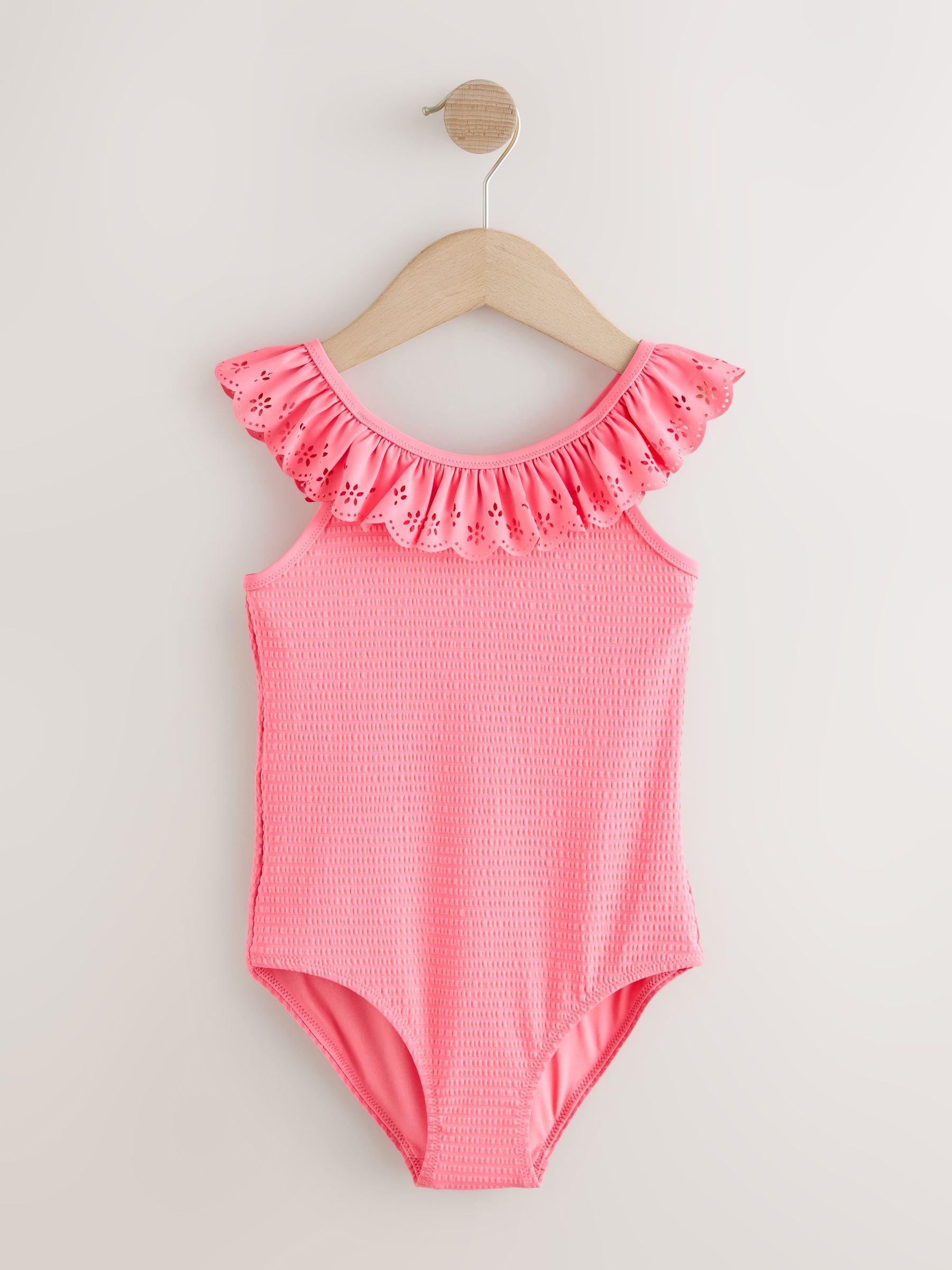 Buy Pink Broderie Frill Swimsuit (3-16yrs) from Next USA
